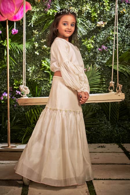 Little Luxury Pristine Chanderi Lehenga With Blouse 