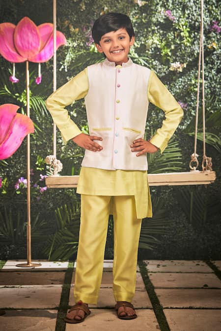 Little Luxury Embroidered Bundi & Kurta Set 