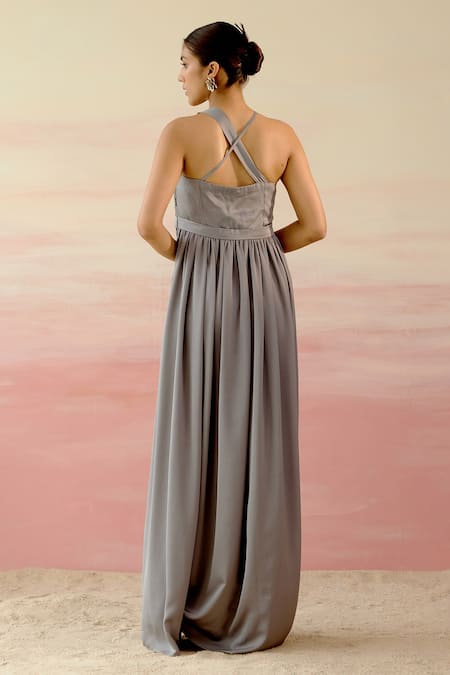 Shweta Aggarwal Embellished Bodice Slit Gown 