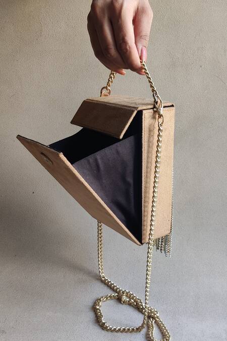 Buy_Plode_Gold Embellished Tassel Disco Bag_Online_at_Aza_Fashions