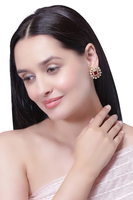 Vinanti Manji Designer Jewellery Stone Embellished Earrings 