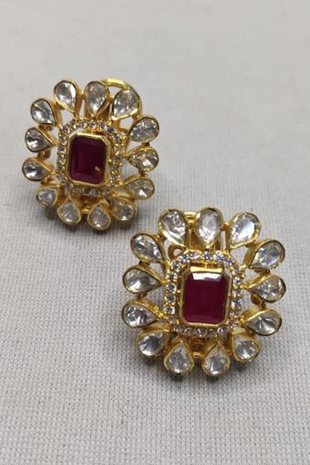 Vinanti Manji Designer Jewellery Stone Embellished Earrings 