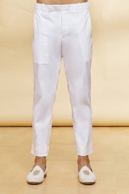 Nero By Shaifali And Satya_Grey Jodhpuri Jacquard, Pant Suiting Fabric Geometric Pattern And Set_at_Aza_Fashions