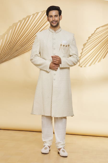 Nero by Shaifali and Satya Lucknowi Sherwani Set 