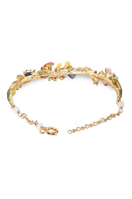 Buy_Brashbug_Multi Color Stone Floral Hand Painted Bracelet_Online_at_Aza_Fashions