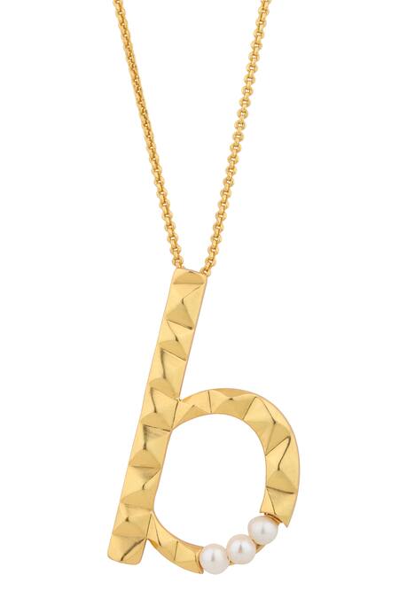 Gold Alphabet Cursive Letter 'B' Initial DC Pendant Necklace (yellow,  white, rose, 10K, 14K) – Karma Blingz