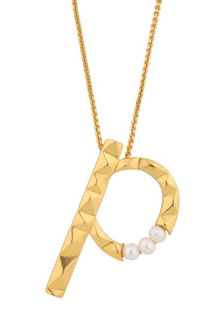 Diamond Initial P Pendant Necklace 1/10 ct tw Round 10K White Gold | Jared