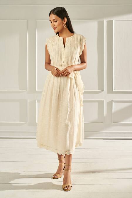 Shop_Anita Dongre_Zoey Cotton Silk Dress_Online_at_Aza_Fashions