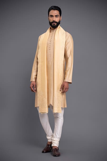 Raghavendra Rathore Jodhpur Aligarhi Embroidered Kurta With Stole 