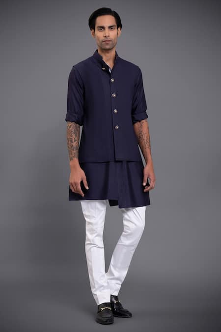 Raghavendra Rathore Jodhpur Embroidered Waistcoat & Kurta Set 