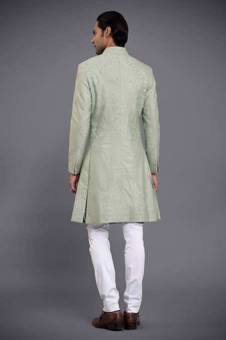 Raghavendra Rathore Jodhpur Silk Embroidered Achkan 