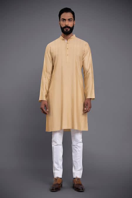 Raghavendra Rathore Jodhpur Gold Achkan - Silk, Inner Kurta, Stole - Tussar Front Open With Online at Aza Fashions Raghavendra Rathore Jodhpur_Gold Achkan - Silk, Inner Kurta, Stole - Tussar Front Open With _Online_at_Aza_Fashions