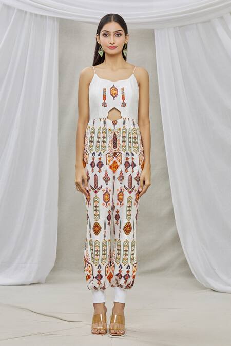 Buy Ankur J Multi Color Cape Organza Jumpsuit Cotton Silk Cut-out With Asymmetric Online at Aza Fashions Buy_Ankur J_Multi Color Cape Organza Jumpsuit Cotton Silk Cut-out With Asymmetric _Online_at_Aza_Fashions
