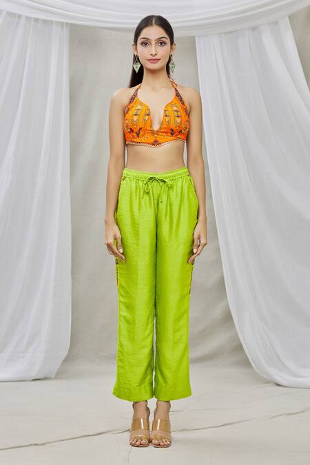 Buy Ankur J Green Cotton Silk Bead Work, Sequins Jacketround Printed Jacket And Pant Set Online at Aza Fashions Buy_Ankur J_Green Cotton Silk Bead Work, Sequins Jacketround Printed Jacket And Pant Set _Online_at_Aza_Fashions