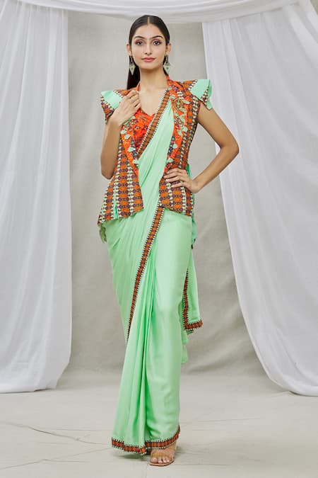 Ankur J Pre-Draped Saree & Jacket Set 