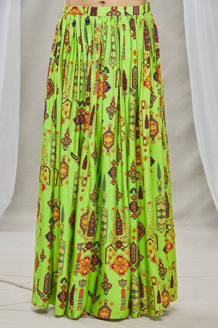 Shop_Ankur J_Yellow Cotton Silk Bead Work, Sequins One Isdus Embroidered Cape And Lehenga Set_Online_at_Aza_Fashions