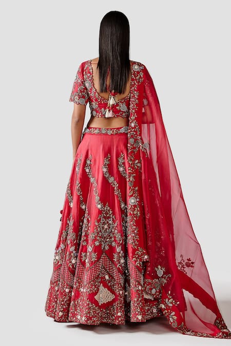 Swati Narula Zohreh Organza Embroidered Bridal Lehenga Set 