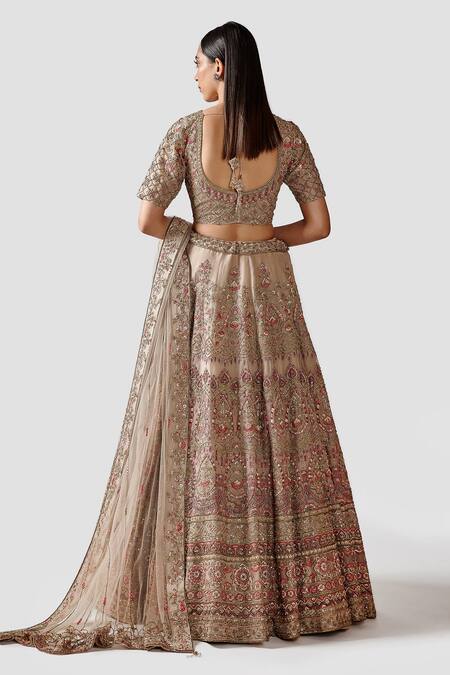 Swati Narula Gulzar Floral Hand Embroidered Bridal Lehenga Set 