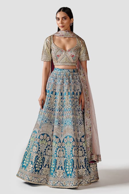 Swati Narula Laela Silk Banarasi Bridal Lehenga Set 