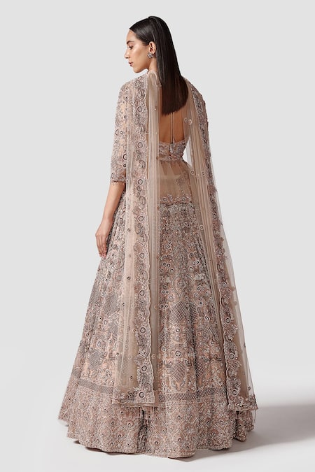 Shop Swati Narula Pink Lining Raw Silk Pearl, Pipe, Sequin, Soraya Embroidered Lehenga Set at Aza Fashions Shop_Swati Narula_Pink Lining Raw Silk Pearl, Pipe, Sequin, Soraya Embroidered Lehenga Set _at_Aza_Fashions