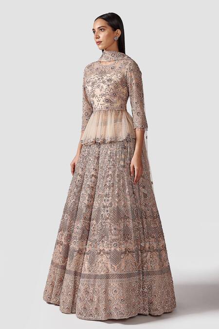 Swati Narula Pink Lining Raw Silk Pearl, Pipe, Sequin, Soraya Embroidered Lehenga Set Online at Aza Fashions Swati Narula_Pink Lining Raw Silk Pearl, Pipe, Sequin, Soraya Embroidered Lehenga Set _Online_at_Aza_Fashions