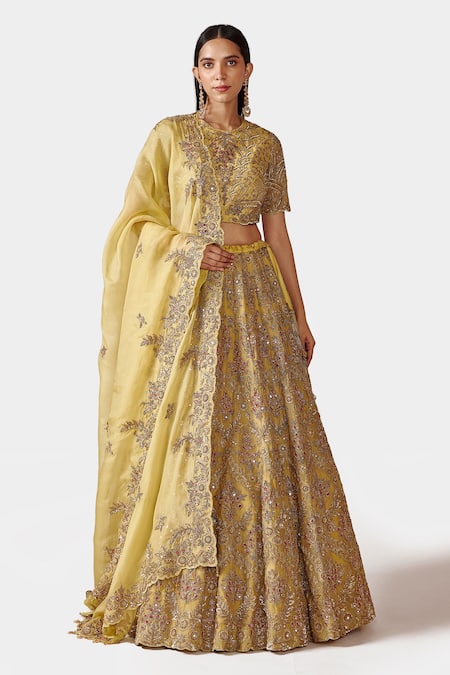 Swati Narula Nazam Floral Embroidered Bridal Lehenga Set 