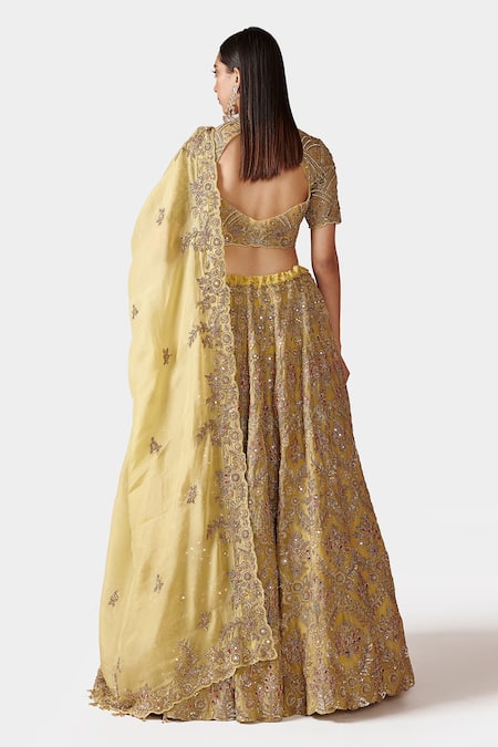 Swati Narula Nazam Floral Embroidered Bridal Lehenga Set 