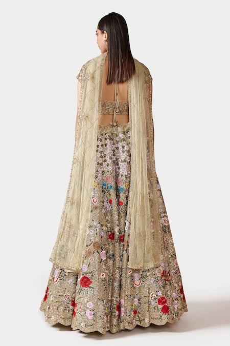 Shop Swati Narula Green Organza And Net Sequin, Zardozi & Siddra Embroidered Bridal Lehenga Set at Aza Fashions Shop_Swati Narula_Green Organza And Net Sequin, Zardozi & Siddra Embroidered Bridal Lehenga Set _at_Aza_Fashions