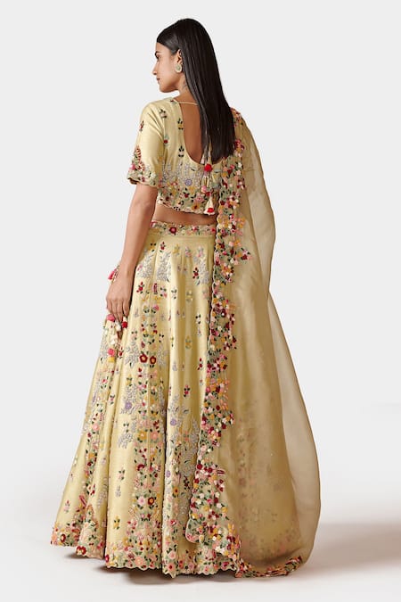 Swati Narula Nazaha Floral Embroidered Bridal Lehenga Set 