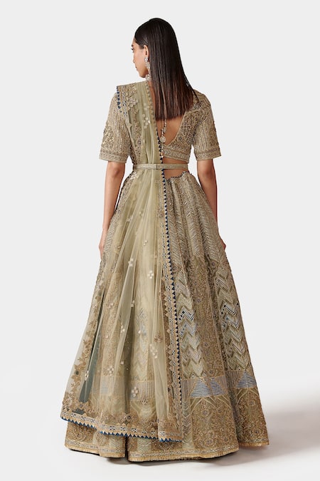 Swati Narula Nazaneen Hand Embroidered Bridal Lehenga Set 