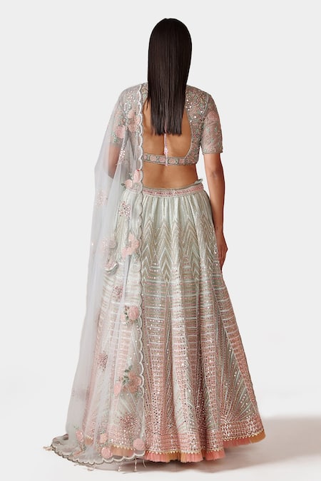 Swati Narula Mohsana Hand Embroidered Bridal Lehenga Set 
