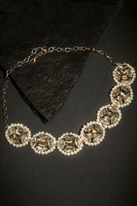 Buy_Hair Drama CO_Gold Embellished Head Chain_Online_at_Aza_Fashions