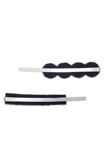 Shop_Hair Drama CO_Silver Embellished Pearl Hair Pins Set Of 2_Online_at_Aza_Fashions