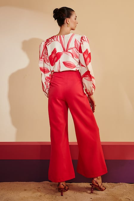 Zosia Printed Top & Flared Pant Set 