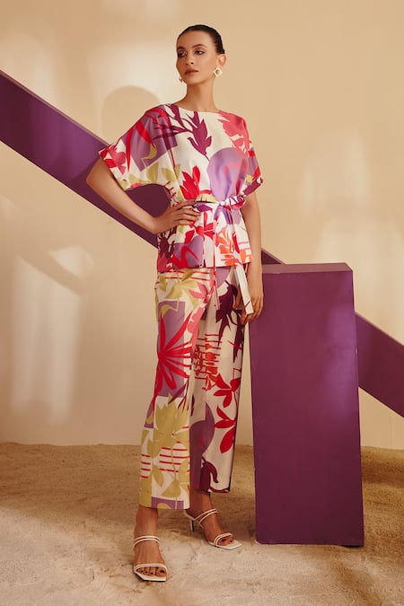 Zosia Botanical Print Top & Pant Set 