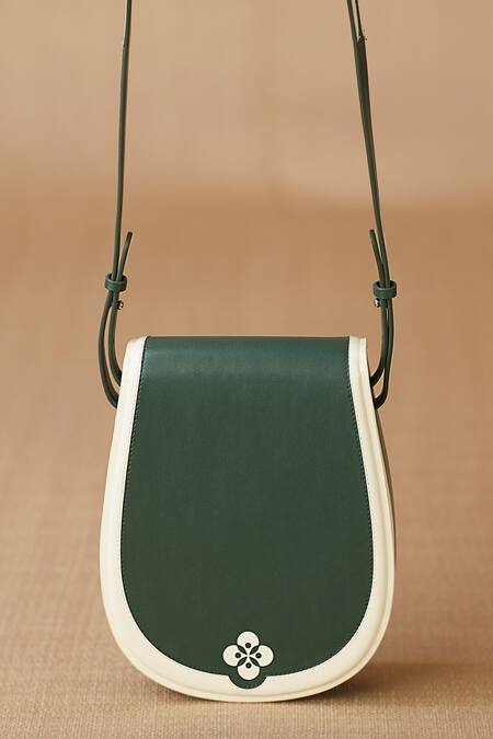 Shop Ampm Green Izna Sling Bag at Aza Fashions Shop_Ampm_Green Izna Sling Bag_at_Aza_Fashions