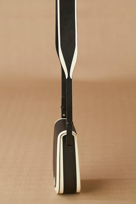 Shop_Ampm_Black Cut Work Izna Sling Bag_Online_at_Aza_Fashions