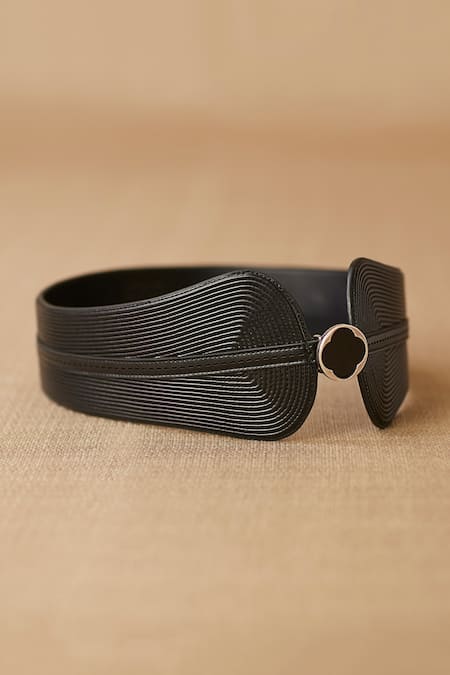 Ampm Black Ariana Corded Belt Online at Aza Fashions Ampm_Black Ariana Corded Belt _Online_at_Aza_Fashions