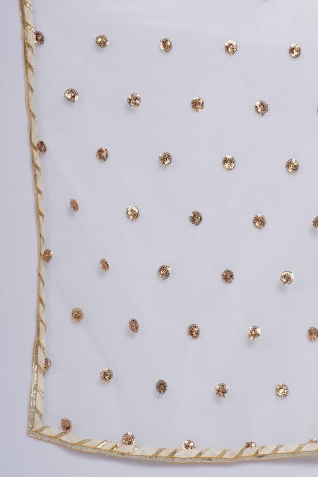 Little Bansi_White Viscose, Cotton, Net Sequins Embroidered Kurta Sharara Set _at_Aza_Fashions
