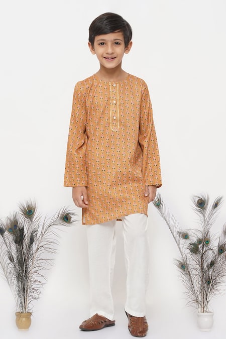 Little Bansi Floral Print Kurta Set 