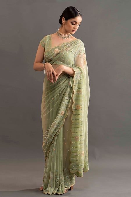 Kavitha Gutta Chloe Embroidered Saree With Blouse 