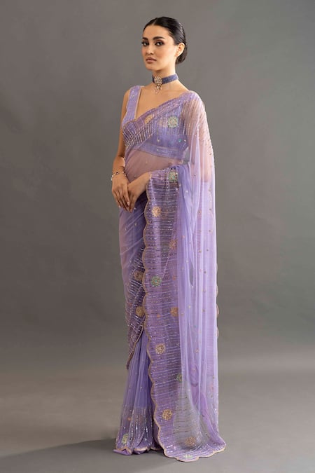 Kavitha Gutta Chloe Embroidered Saree With Blouse 