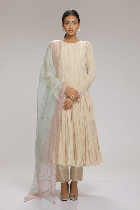 Chhaya Mehrotra Crushed Anarkali Set 