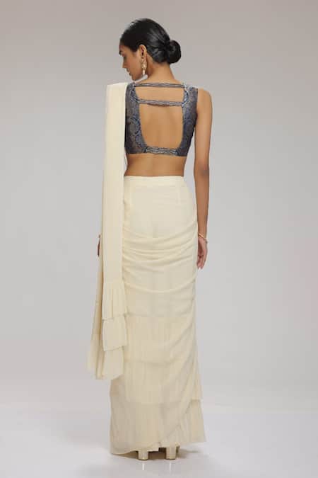 Chhaya Mehrotra Pre-Draped Saree With Blouse 