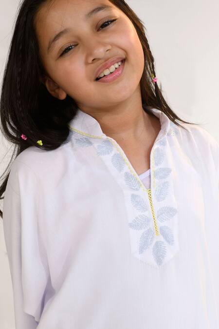 Littleens_Purple Voile Embroidery Mystic Baroque Kaftan _at_Aza_Fashions