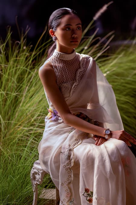 Archana Rao Botanical Embroidered Saree 