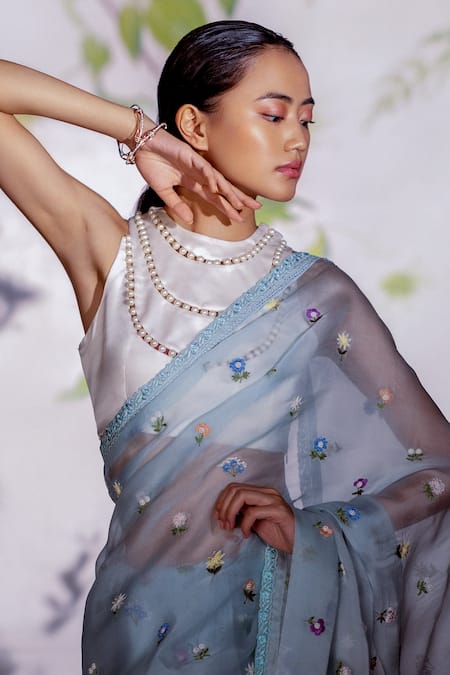 Archana Rao Floral Embroidered Saree 