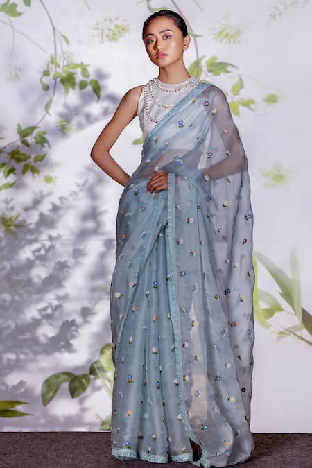 Archana Rao Pearl Embroidered Blouse 