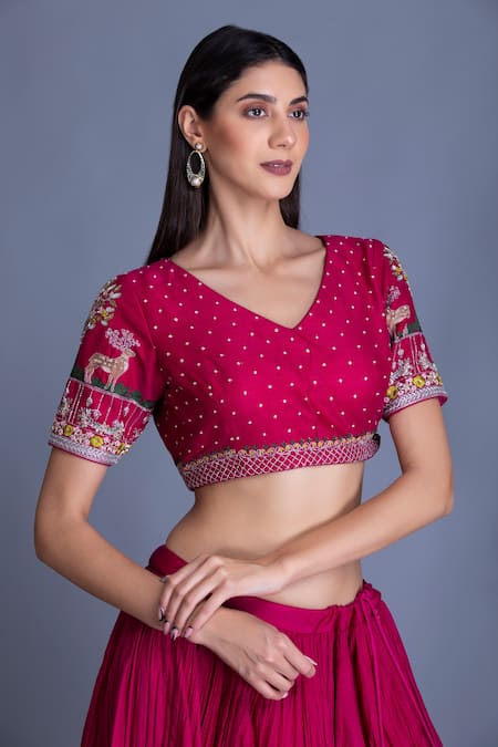 Buy House Of Tushaom Pink Raw , Chanderi And Tulle Resham, Sequin & Crinkled Lehenga Set Online at Aza Fashions Buy_House Of Tushaom_Pink Raw , Chanderi And Tulle Resham, Sequin & Crinkled Lehenga Set _Online_at_Aza_Fashions