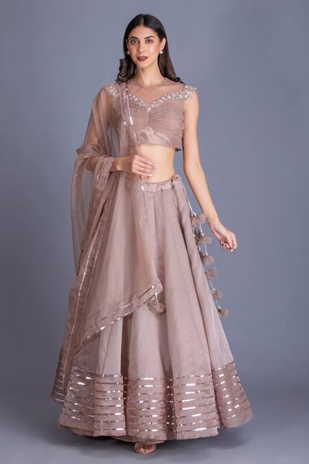 Buy House Of Tushaom Gold Silk Organza Beads And Cutdana, Sequin Round Embroidered Lehenga Set Online at Aza Fashions Buy_House Of Tushaom_Gold Silk Organza Beads And Cutdana, Sequin Round Embroidered Lehenga Set _Online_at_Aza_Fashions